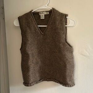 Brown Wool Sleeveless Sweater Vest